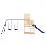 Playhouse with Slide Ladder Swings Solid Wood Pine