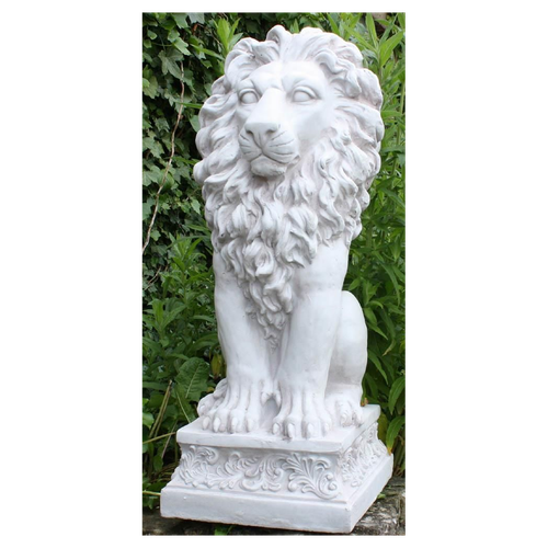 Stone Effect Sitting Lion Statue