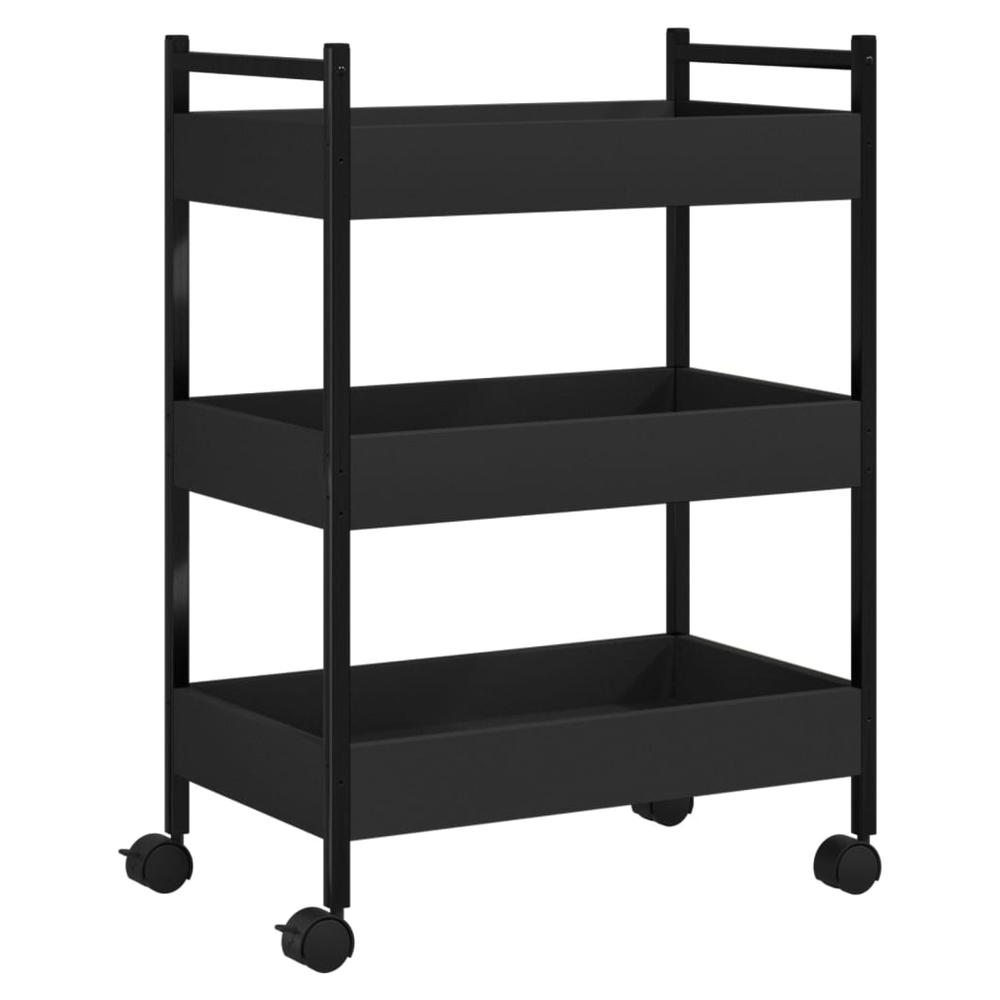 Kitchen Trolley Black 50x30x70 cm Engineered Wood