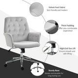 Vinsetto Swivel Computer Chair w/ Arm Modern Style Tufted Home Office Light Grey