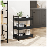 Kitchen Trolley Black 50x30x70 cm Engineered Wood