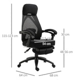 Swivel Office Chair Recliner Lunch Break Chair Adjustable Height w/ Footrest