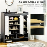 Modern Shoe Cupboard for Hallway with Open Compartment and Adjustable Shelves