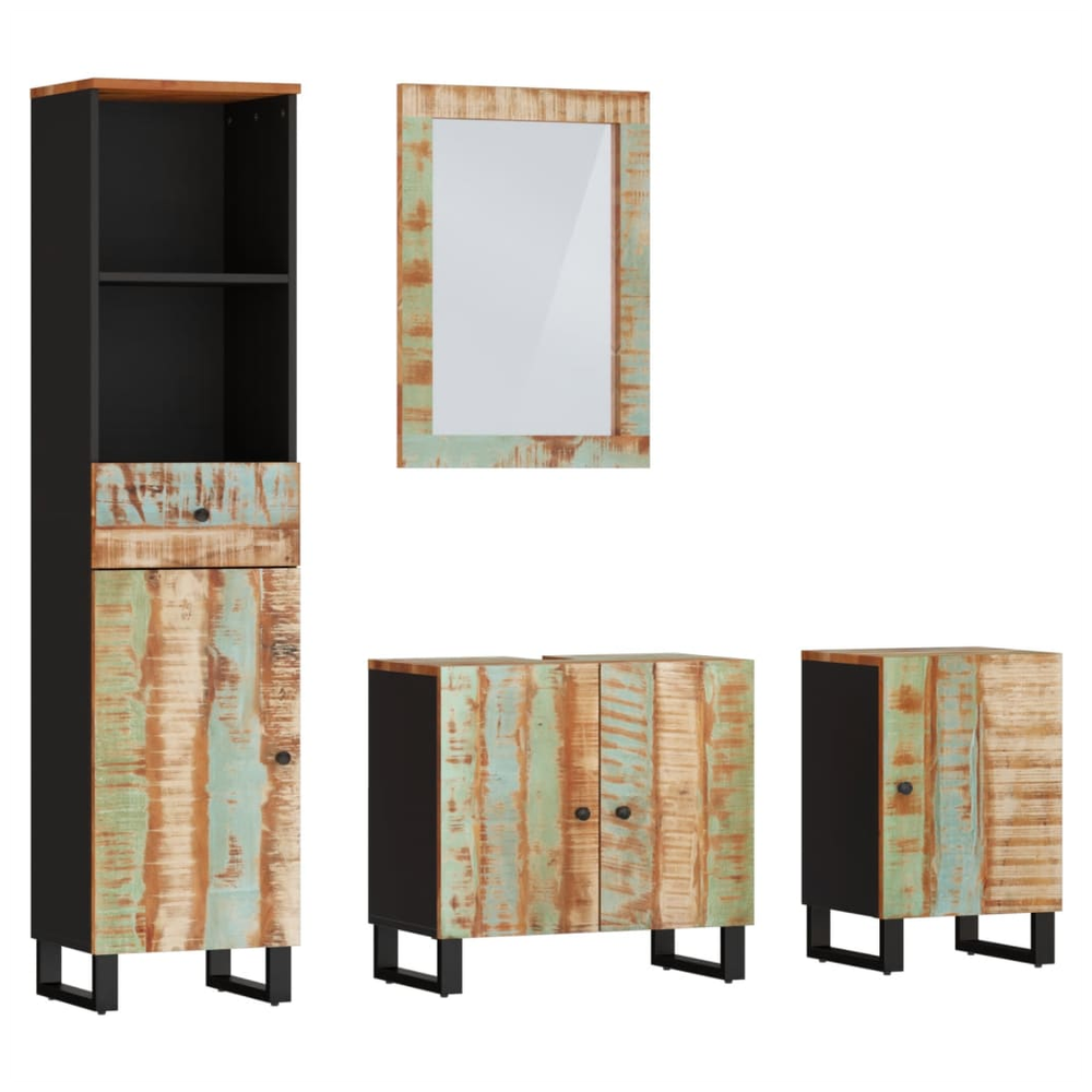 4 Piece Bathroom Furniture Set Solid Wood Reclaimed