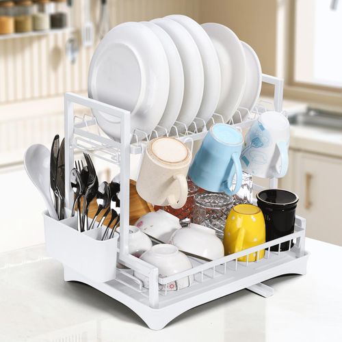 VINSANI 2 TIER DISH DRAINER WHITE 1010431