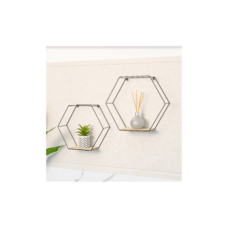 Set of 2 Hexagonal Wall Shelves - CHELF