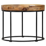 Coffee Table Solid Mange Wood and Steel 50x40 cm