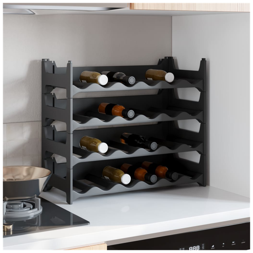 Wine Rack for 24 Bottles PP Stackable