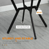 Industrial Dining Table with Round Top Steel Legs for Kitchen Dining Room Brown