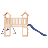 Playhouse with Slide Swings Solid Wood Pine