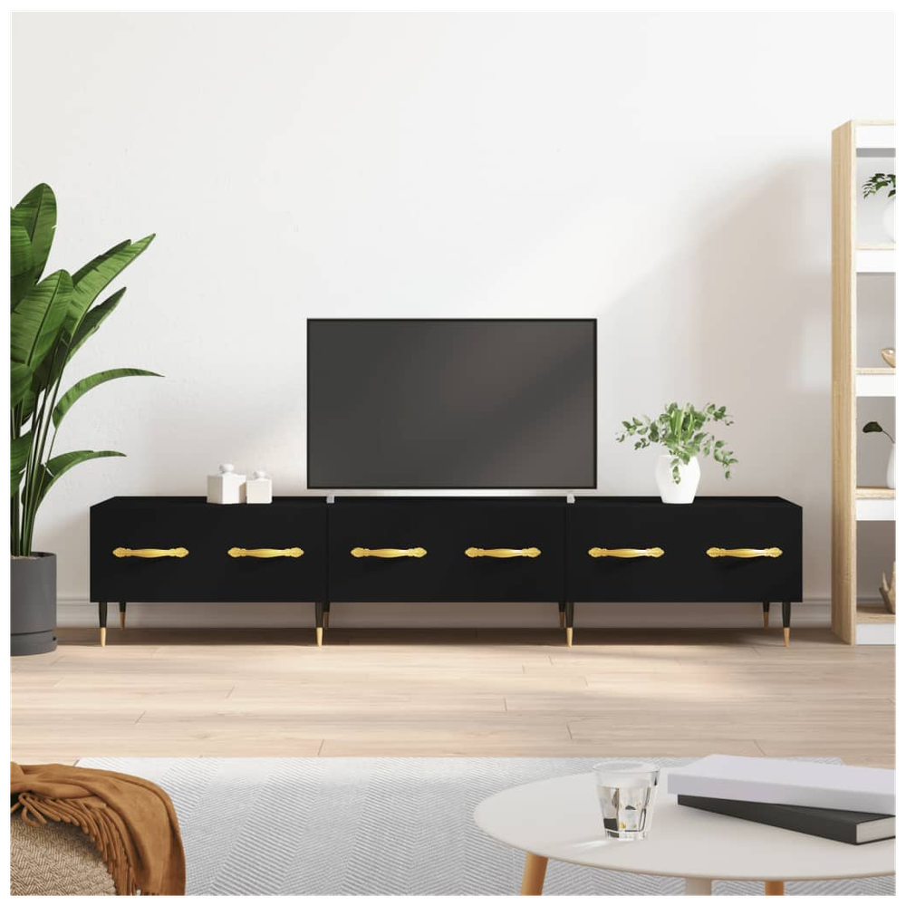 TV Cabinet Black 150x36x30 cm Engineered Wood