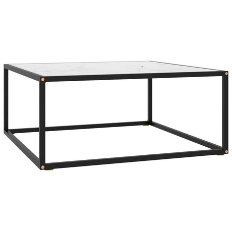 Coffee Table Black with Tempered Glass 60x60x35 cm