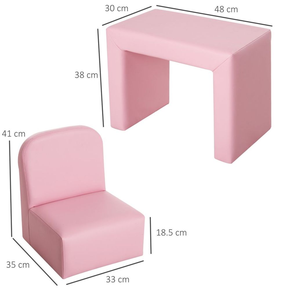 Kids Mini Sofa 2 In 1 Table Chair Set Children Armchair Seat Girl Boys