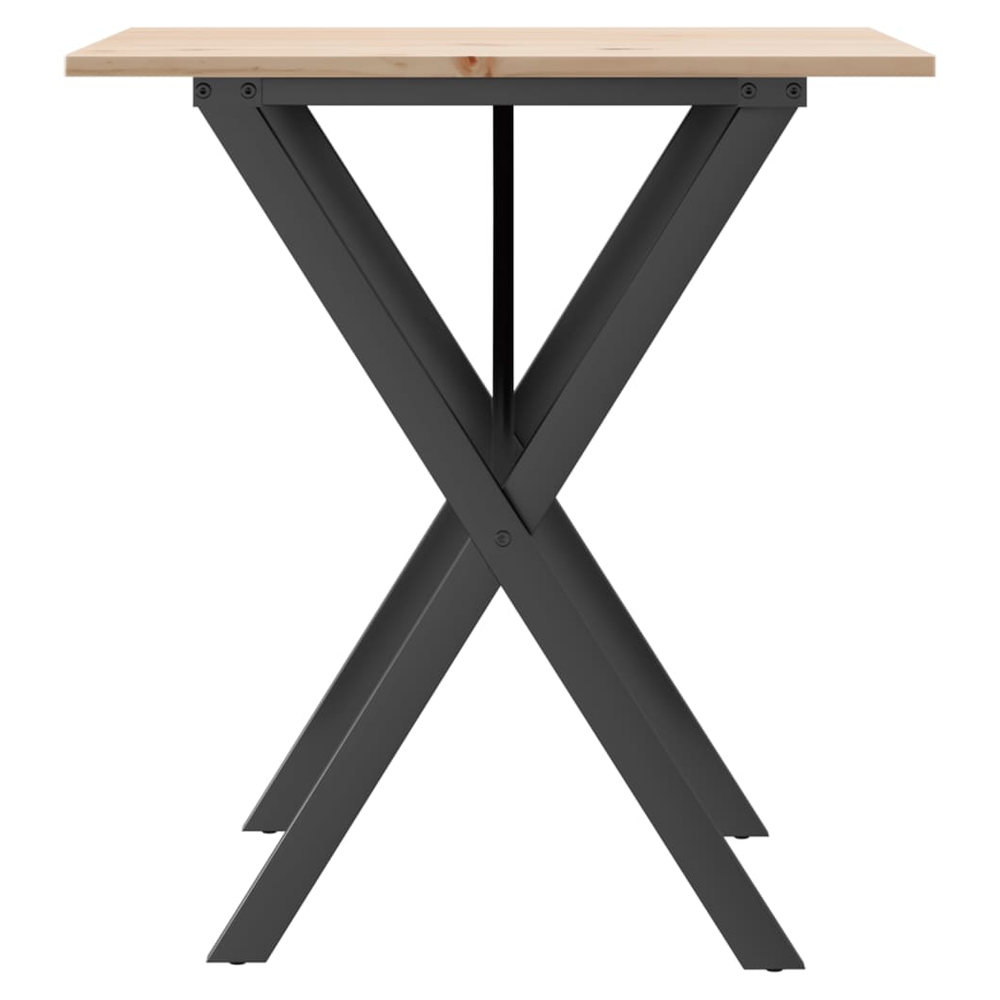 Dining Table X-Frame 70x70x75 cm Solid Wood Pine and Cast Iron