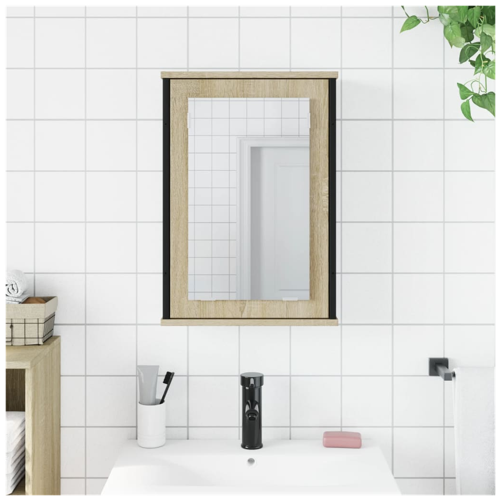 Bathroom Mirror Cabinet Sonoma Oak 42x12x60 cm Engineered Wood