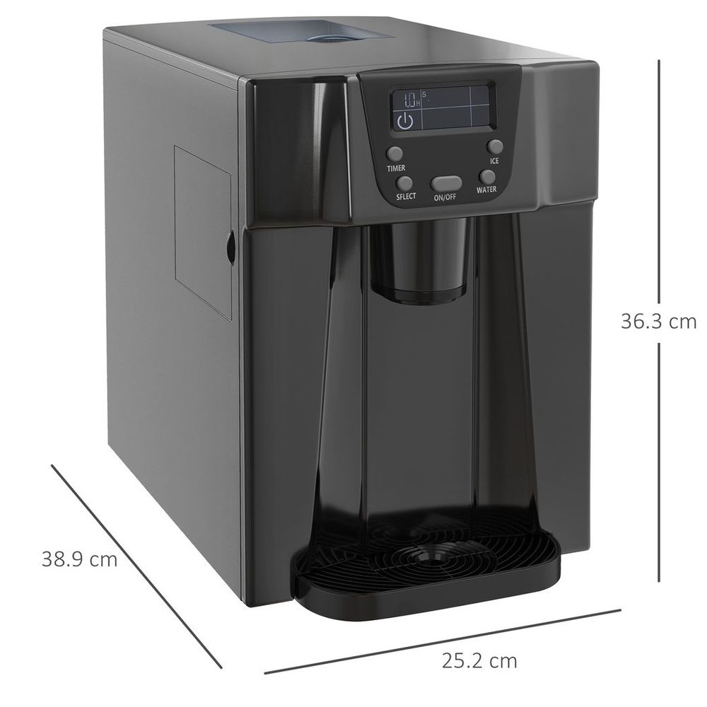 Ice Maker Machine and Water Dispenser No Plumbing Required Black