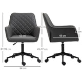 Office Chair Leather-Feel Fabric Home Study Leisure  Wheels Vinsetto