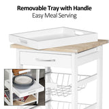 MDF Wood 5-Tier Kitchen Storage Trolley White