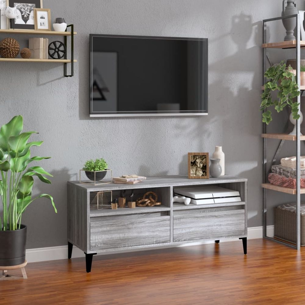 TV Cabinet White 100x34.5x44.5 cm Engineered Wood