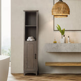 Wooden Bathroom Tall Linen Tower Storage Cabinet EHF-F0012