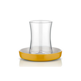 Istanbul Tiryaki Tea Glass and Saucer - Yellow