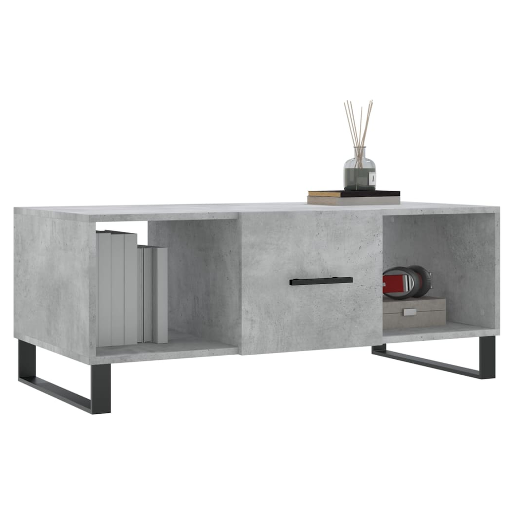 Coffee Table Concrete Grey 102x50x40 cm Engineered Wood