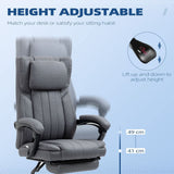 HOMCOM Executive Office Chair Reclining Office Chair with Headrest Dark Grey