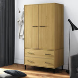 Wardrobe with Metal Legs Brown 90x55x172.5 cm Solid Wood OSLO