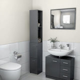 Bathroom Cabinet Smoked Oak 25x25x170 cm Engineered Wood