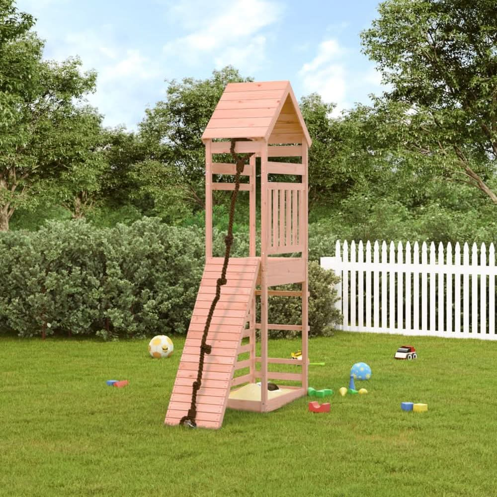 Playhouse with Climbing Wall Solid Wood Pine