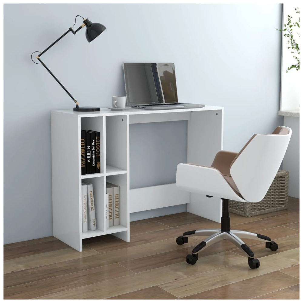 Notebook Desk White 102.5x35x75 cm Engineered Wood