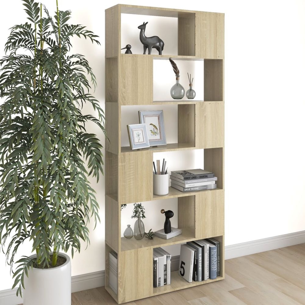 Book Cabinet Room Divider White 80x24x186 cm Engineered Wood