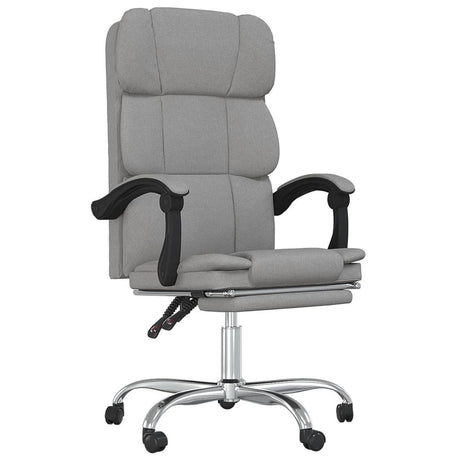 Reclining Office Chair Light Grey Fabric