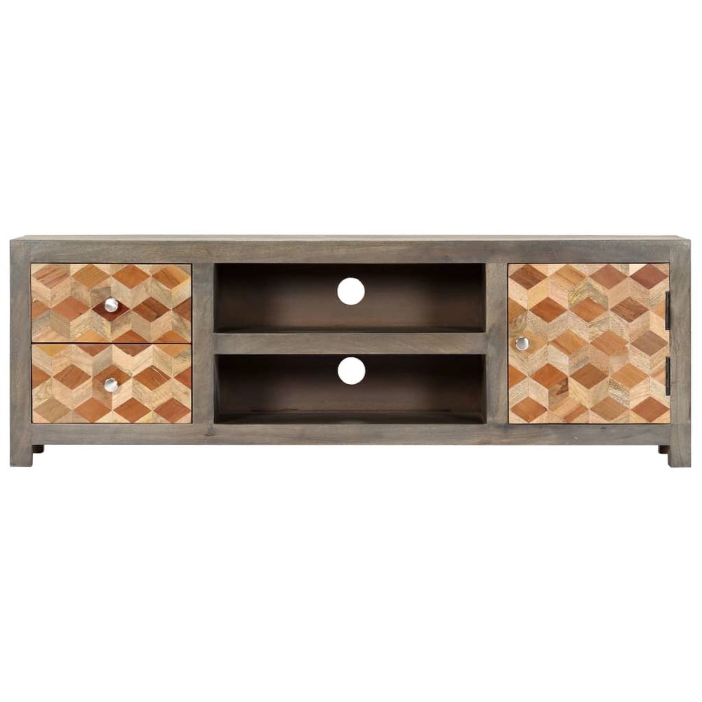 TV Cabinet Grey 120x30x40 cm Solid Mango Wood