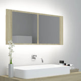 LED Bathroom Mirror Cabinet White 100x12x45 cm Acrylic