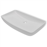 Bathroom Basin with Mixer Tap Ceramic Rectangular White