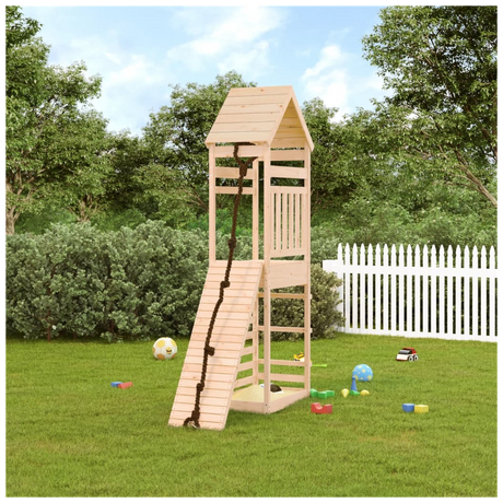 Playhouse with Climbing Wall Solid Wood Pine