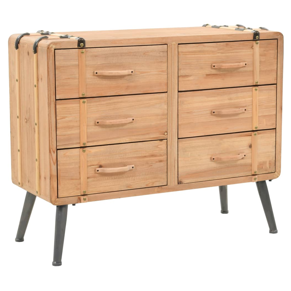 Drawer Cabinet Solid Fir Wood 91x35x73 cm