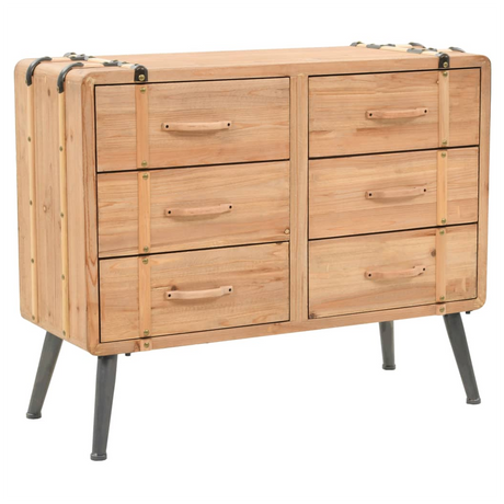 Drawer Cabinet Solid Fir Wood 91x35x73 cm