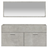 Bathroom Cabinet with Mirror Concrete Grey Engineered Wood