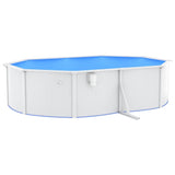 Swimming Pool with Steel Wall Oval 490x360x120 cm White