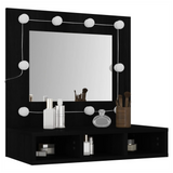 Mirror Cabinet with LED Black 60x31.5x62 cm