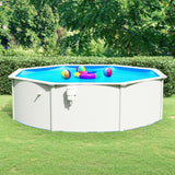 Swimming Pool with Steel Wall Round 460x120 cm White