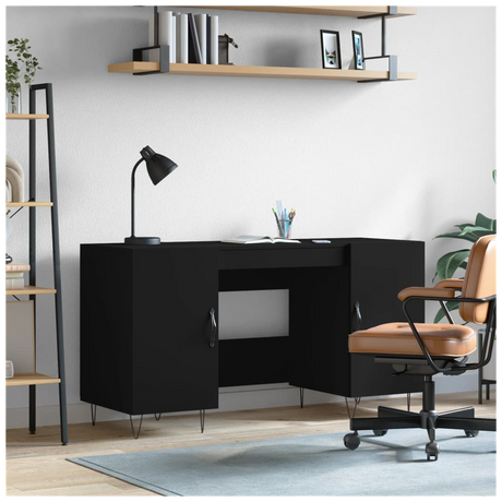 Desk Black 140x50x75 cm Engineered Wood