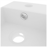 Bathroom Sink with Overflow Ceramic Matt White