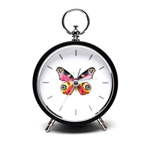 Hestia Butterfly Mantel Clock Metal Case