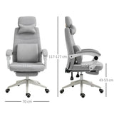 Ergonomic Home Office Chair 360 Swivel with Footrest Height Adjustable Grey