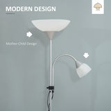 Steel Duo-Head Floor Lamp Silver