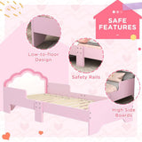 ZONEKIZ Toddler Bed Frame, Cloud-Designed Princess Bed, 143 x 74 x 55cm - Pink