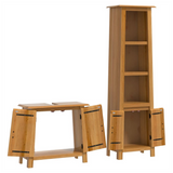 2 Piece Bathroom Furniture Set Solid Wood Pine